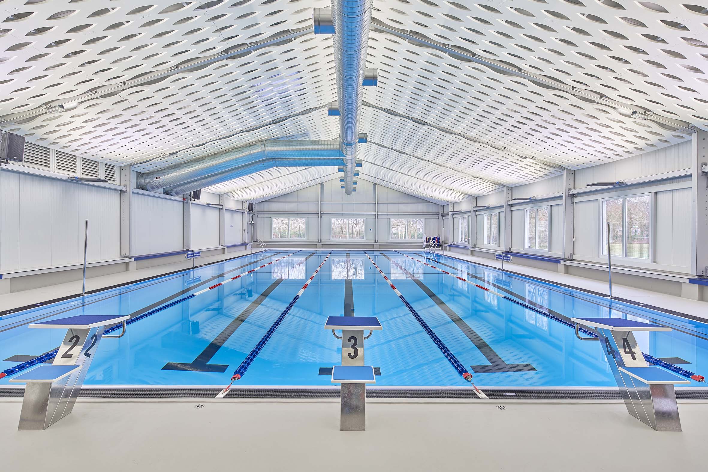Temporary sports structure supplied for swimming pool refurbishment ...